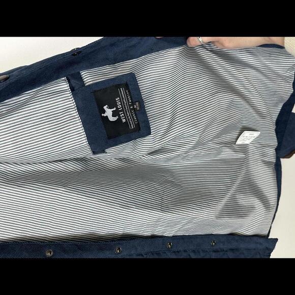 West Louis Navy + Brown Quilted Corduroy Jacket SIZE M - Picture 7 of 9